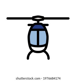 Helicopter Icon. Editable Bold Outline With Color Fill Design. Vector Illustration.