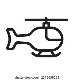 Helicopter icon. Editable line icon. Vector illustration