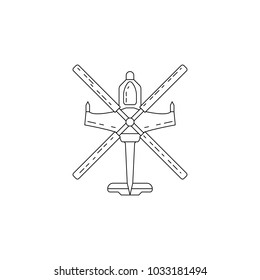 helicopter icon. Element of military icon for mobile concept and web apps. Thin line icon for website design and development, app development. Premium icon on white background