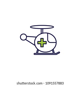 helicopter icon. Element of simple colored web icon for mobile concept and web apps. Isolated helicopter icon can be used for web and mobile. Premium icon on white background
