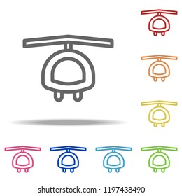 helicopter icon. Elements of Navigation in multi colored icons. Simple icon for websites, web design, mobile app, info graphics