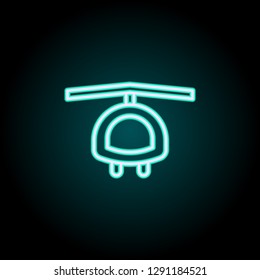 helicopter icon. Elements of Navigation in neon style icons. Simple icon for websites, web design, mobile app, info graphics