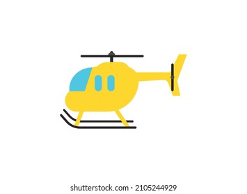 Helicopter icon emoji isolated vector illustration on white background