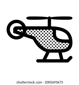 Helicopter. Icon Filled with Dots.