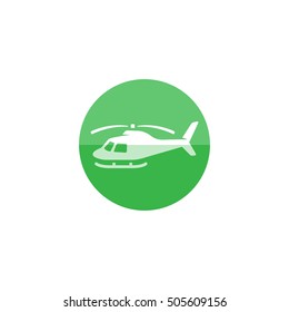 Helicopter icon in flat color circle style. Transportation air aviation