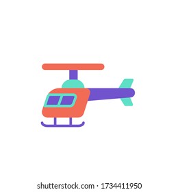 helicopter icon flat color design. isolated on white background