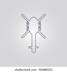 helicopter icon. flat design