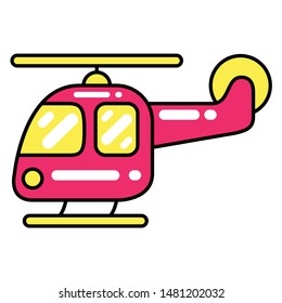 Helicopter icon. Flat design vector.