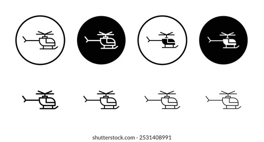 Ícone de helicóptero Conjunto de preenchimento plano coleção