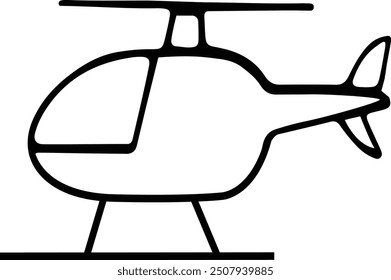 Helicopter Icon Flat Graphic Design