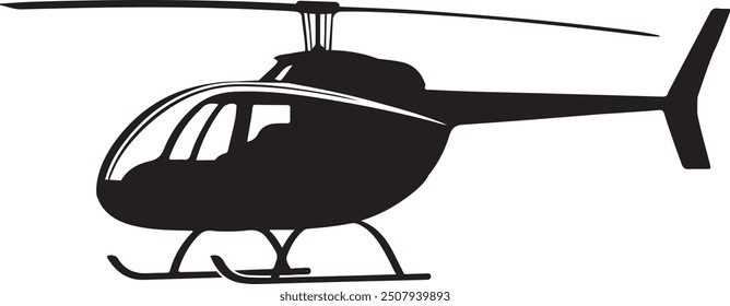 Helicopter Icon Flat Graphic Design