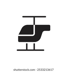 Helicopter icon Flat line illustration