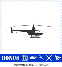 Helicopter icon flat. Simple vector symbol and bonus icon