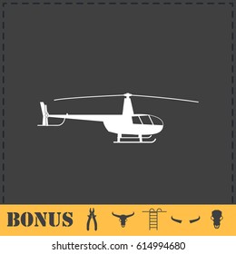 Helicopter icon flat. Simple vector symbol and bonus icon