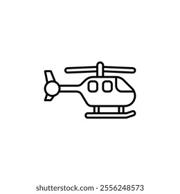 helicopter icon Flat symbol set outline