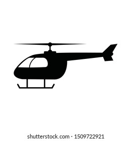 helicopter icon.  Flat vector illustration in black on white background.