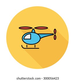 Helicopter icon. Flat vector related icon whit long shadow for web and mobile applications. It can be used as - logo, pictogram, icon, infographic element. Vector Illustration. 