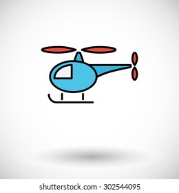 Helicopter icon. Flat vector related icon whit long shadow for web and mobile applications. It can be used as - logo, pictogram, icon, infographic element. Vector Illustration. 