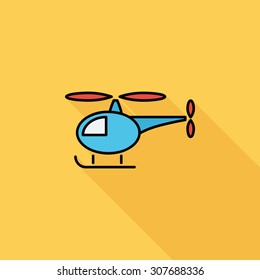 Helicopter icon. Flat vector related icon with long shadow for web and mobile applications. It can be used as - logo, pictogram, icon, infographic element. Vector Illustration.