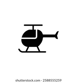 Helicopter icon Flat vector set outline