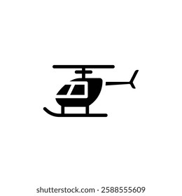 Helicopter icon Flat vector set outline