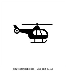 Helicopter Icon, Helicopter Flying Vehicle, Rotorcraft Vector Art Illustration