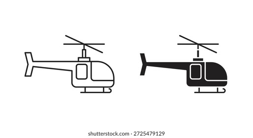 Helicopter icon with glyph and line. black vector icons for Web UI