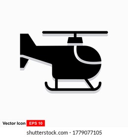 Helicopter icon glyph style design