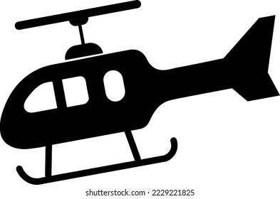 helicopter icon glyph style design on white background..eps
