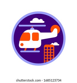 Helicopter icon. Graphic element illustration on white background.