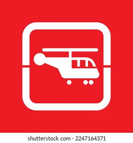 Helicopter icon, graphic resource template, vector illustration.