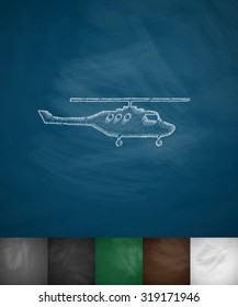 helicopter icon. Hand drawn vector illustration. Chalkboard Design