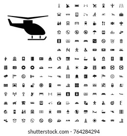 Helicopter icon illustration isolated vector sign symbol. airport icons set for web and mobile.