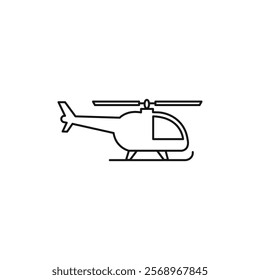 Helicopter icon Isolated flat vector in outline