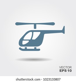 Helicopter icon isolated on background. Modern flat pictogram
