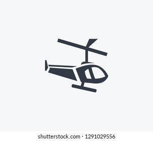 Helicopter icon isolated on clean background. Helicopter icon concept drawing icon in modern style. Vector illustration for your web mobile logo app UI design.