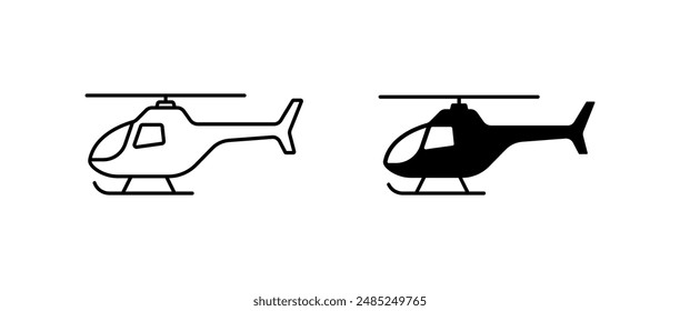 Helicopter icon isolated on white background.