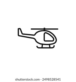 Icono del helicóptero aislado en el fondo blanco