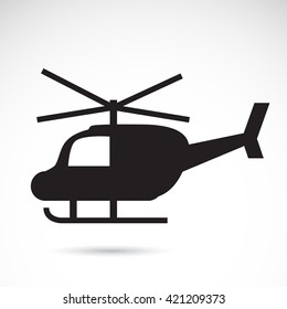 Helicopter icon isolated on white background. Vector art.