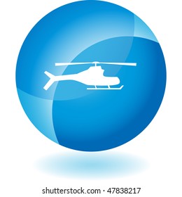 Icono de helicóptero aislado en un fondo blanco.