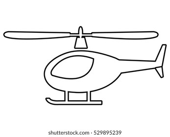 Helicopter icon isolated on white background.
