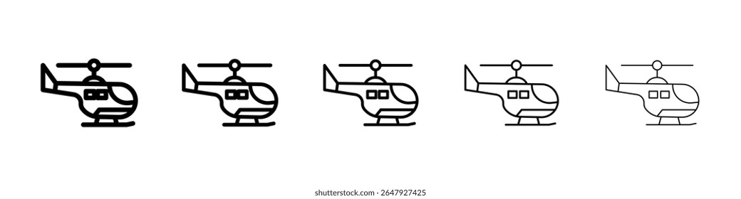 Helicopter icon isolated vector on white background set