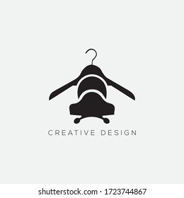 icono de helicóptero con colgador de ropa o logotipo aislado símbolo de signo ilustración vectorial - iconos vectoriales de estilo negro de alta calidad