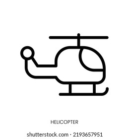 helicopter icon. Line Art Style Design Isolated On White Background