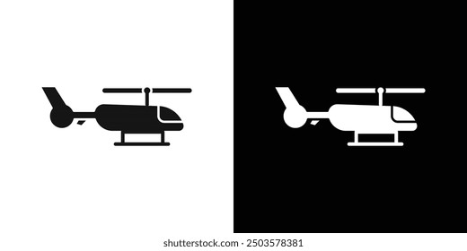 Helicopter icon line art vector