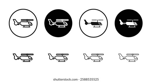 Helicopter icon line art vector