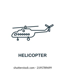 Helicopter icon. Line simple line Weapon icon for templates, web design and infographics
