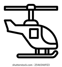 Helicopter icon line style transparent