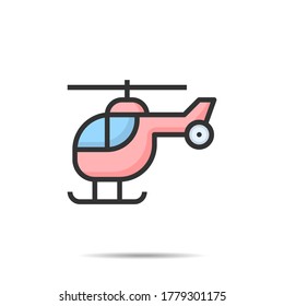 Helicopter  icon line vector illustration 