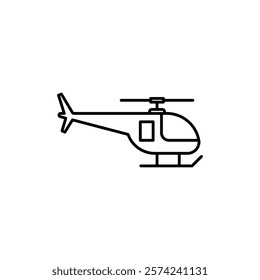 Helicopter icon linear logo isolated